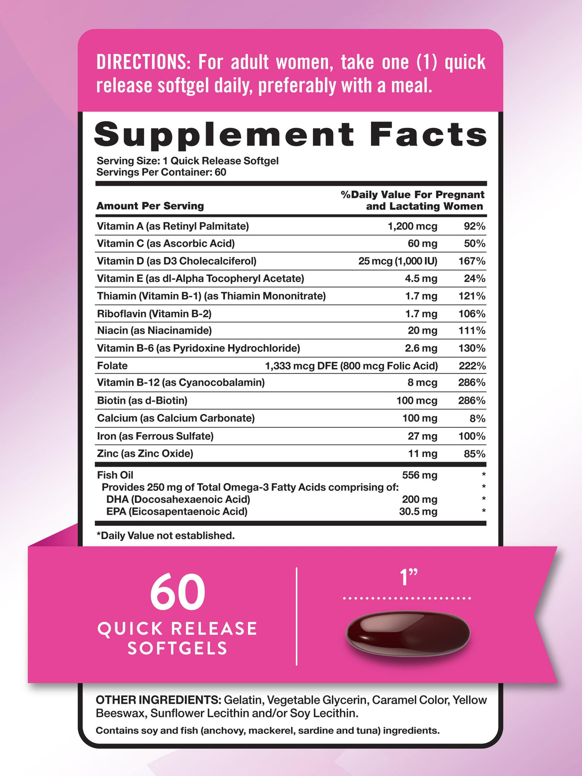 Nature's Truth Prenatal Vitamins for Women - 60 Softgels - image 2