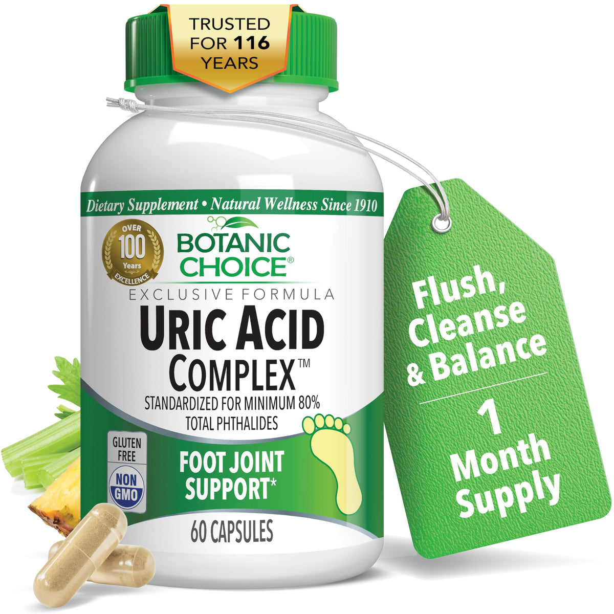 Botanic Choice Uric Acid Complex Celery Seed & Bromelain - 60 Capsules