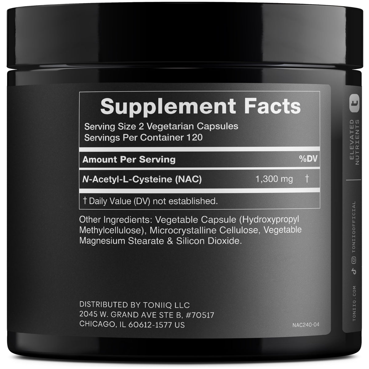 Toniiq NAC 1300mg Amino Acid Support - 240 Capsules - image 2