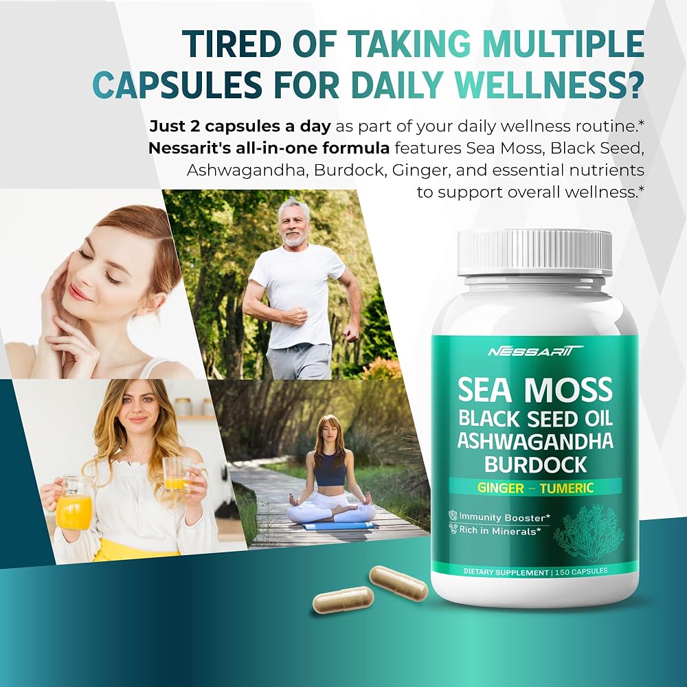 Nessarit Complete 16-in-1 Sea Moss Blend Capsules - 150 Count - image 2