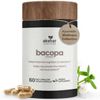AKSHAR Ayurveda Bacopa Monnieri 500mg Brahmi Supplement - 60 Capsules