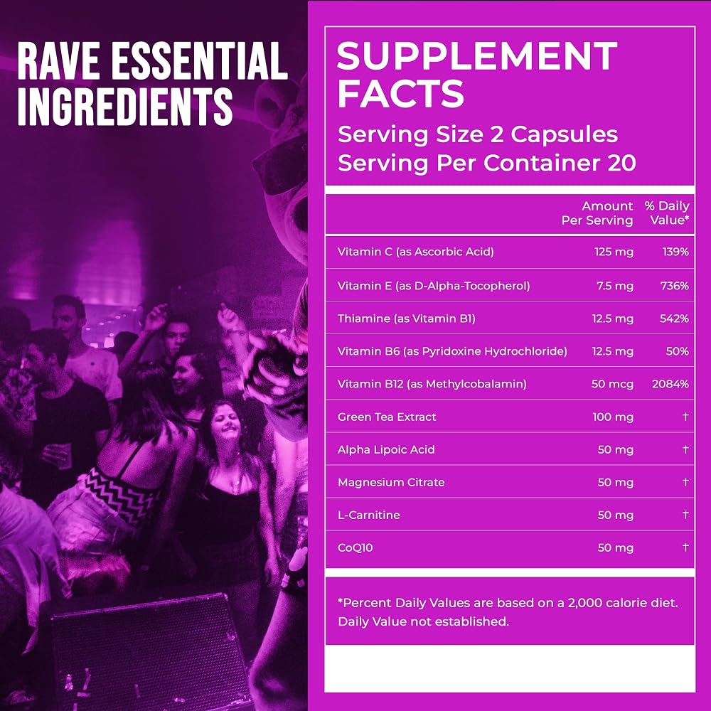 Rave Repeat Pre-Rave Supplement CoQ10 & Magnesium - 40 Capsules - image 6