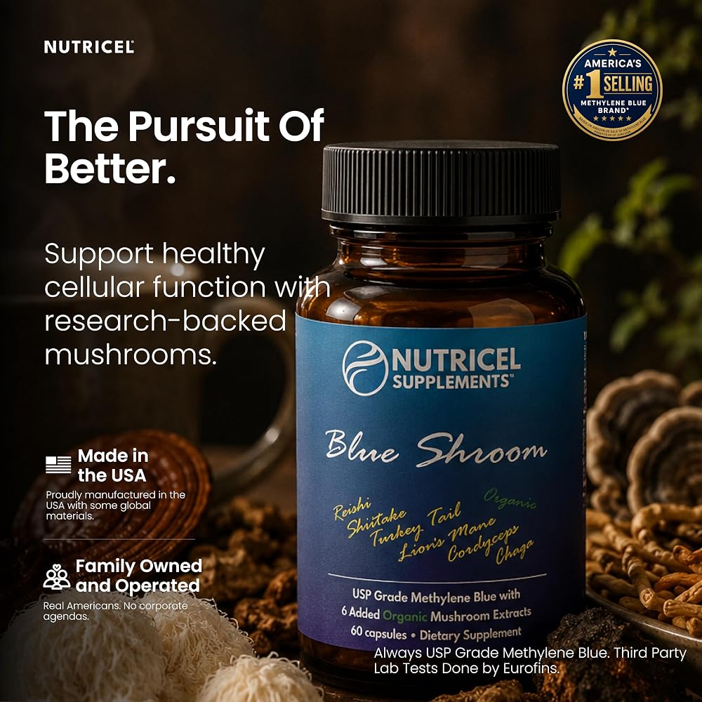 Nutricel Supplements Methylene Blue 7mg with Mushroom Extracts - 60 Capsules - image 2
