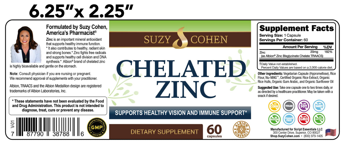Script Essentials Chelated Zinc Immune Support - 60 Capsules - image 7