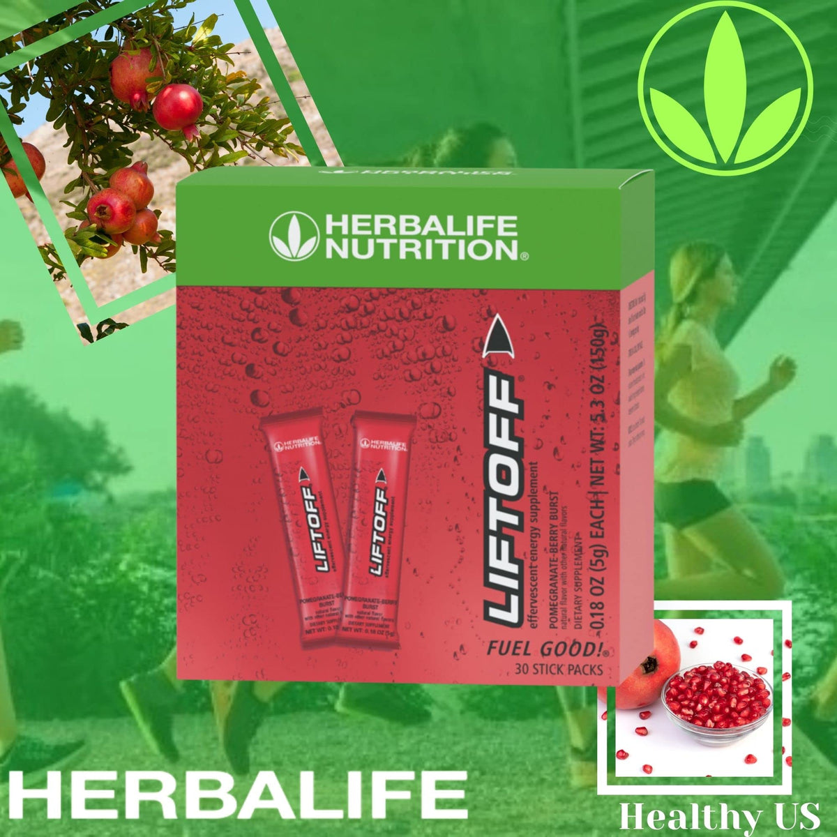 Herbalife Liftoff Pomegranate-Berry Burst Energy Tablets - 30 Tablets - image 2