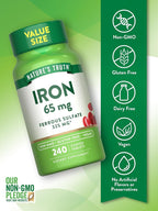Nature's Truth Iron 65mg Tablets - 240 Count - image 3