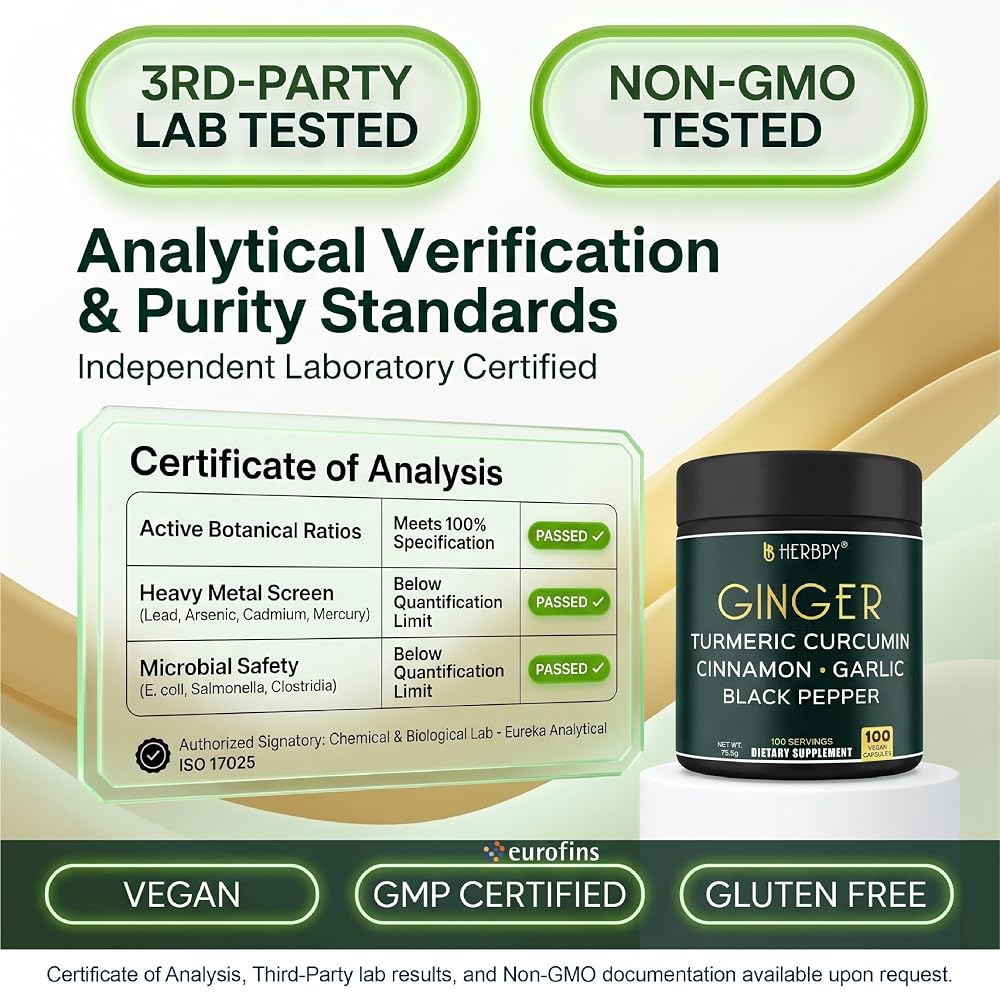 Herbpy 5in1 Ginger and Turmeric Supplements - 100 Capsules - image 5