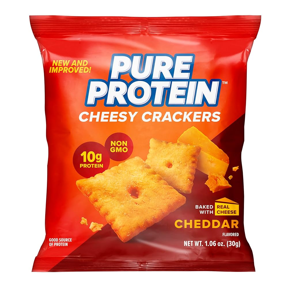 Pure Protein Cheesy Crackers Cheddar 10G Protein - 12 Pack