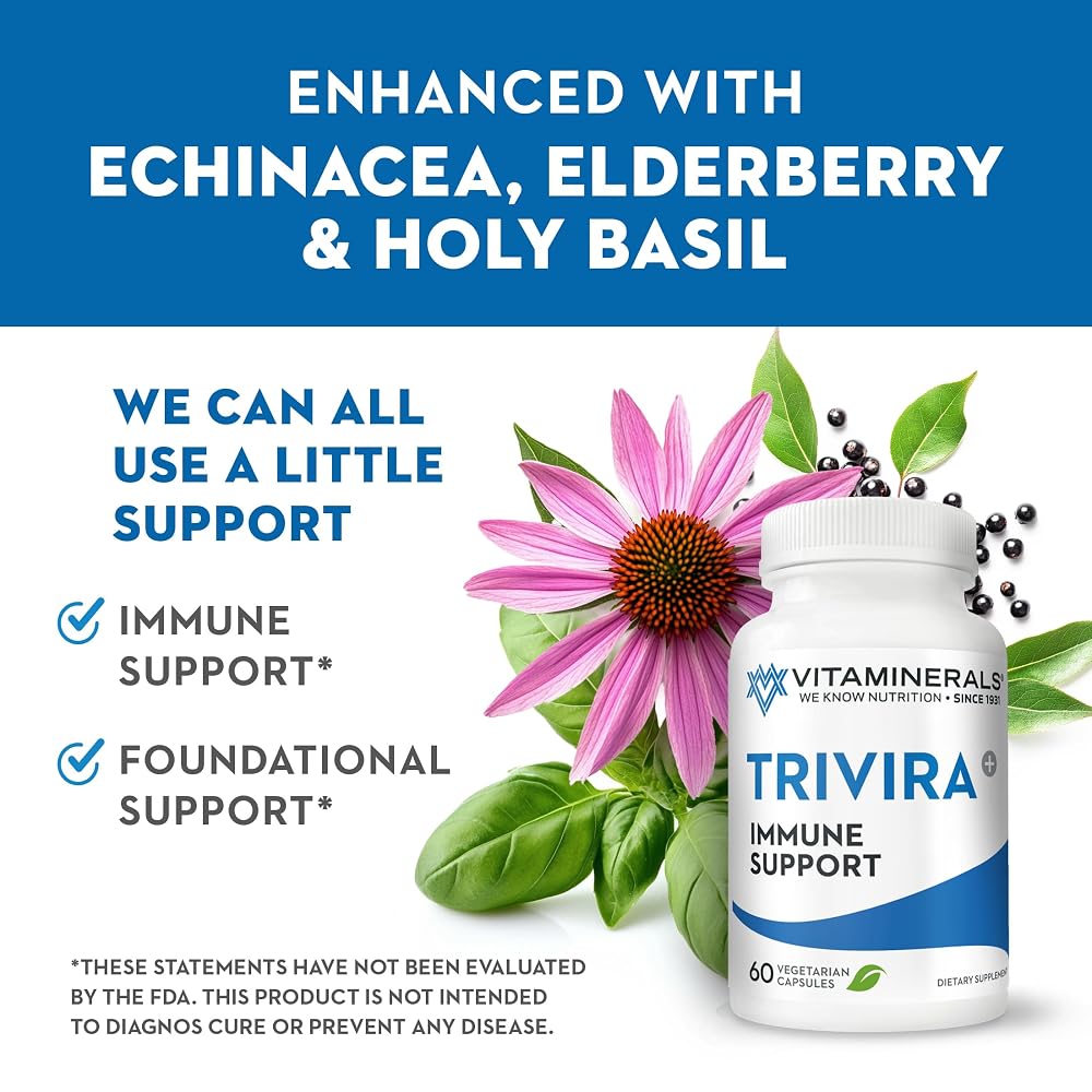 Vitaminerals TRIVIRA Immune Support Vitamin C D3 Zinc - 60 Vegetable Capsules - image 4
