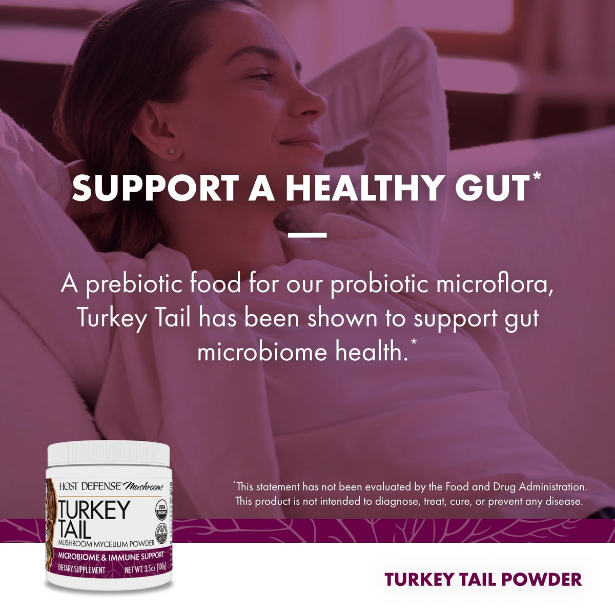 Host Defense Turkey Tail Mushroom Powder Digestive & Immune - 3.5 oz - image 5