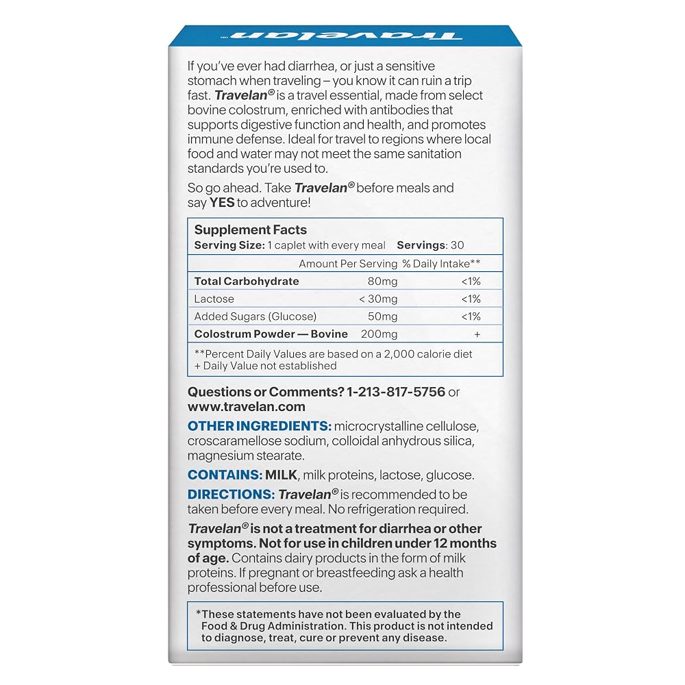 Travelan Anti Diarrhea Pills Digestive Support - 30 Caplets - image 7
