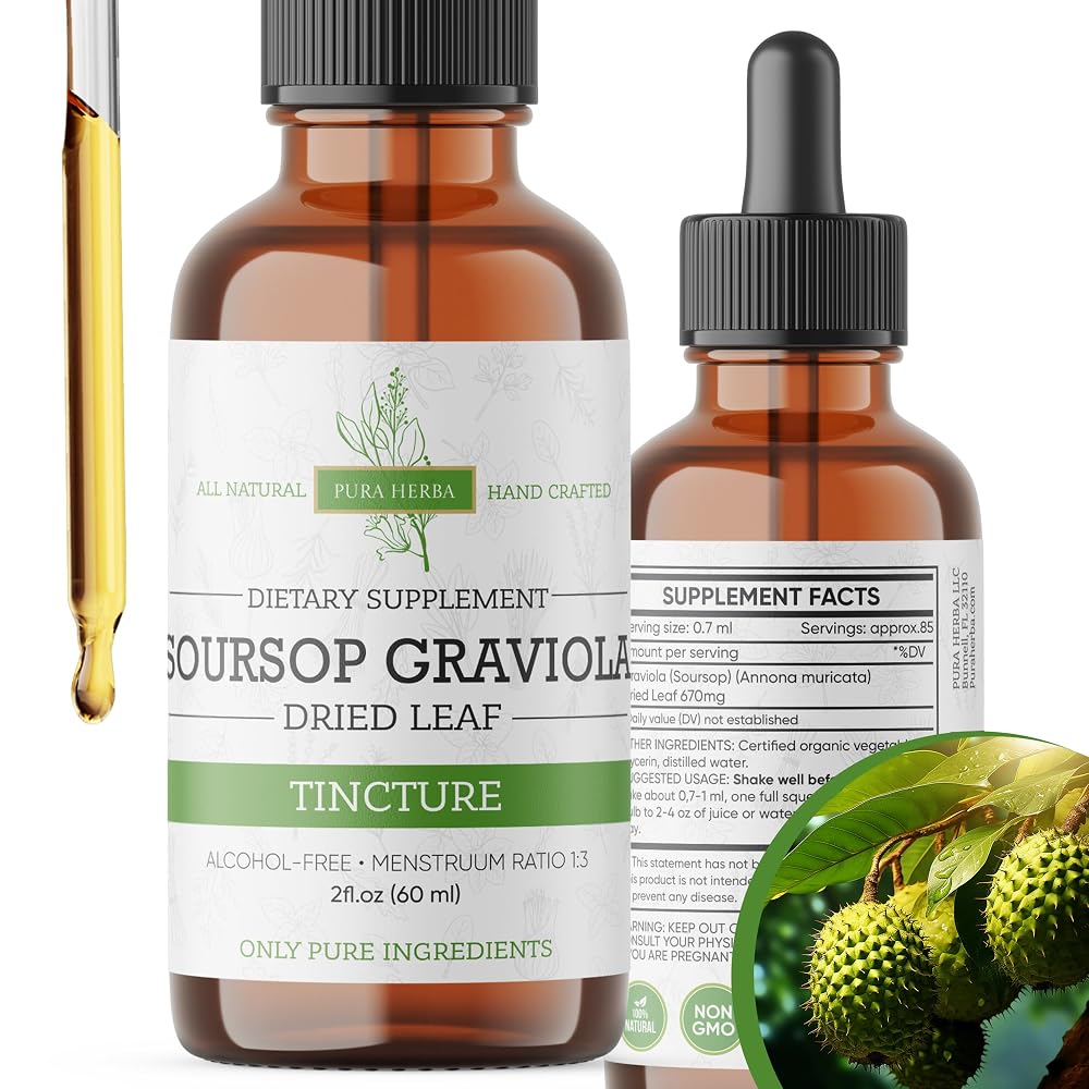 Pura Herba Organic Soursop Extract Tincture - 2 fl oz