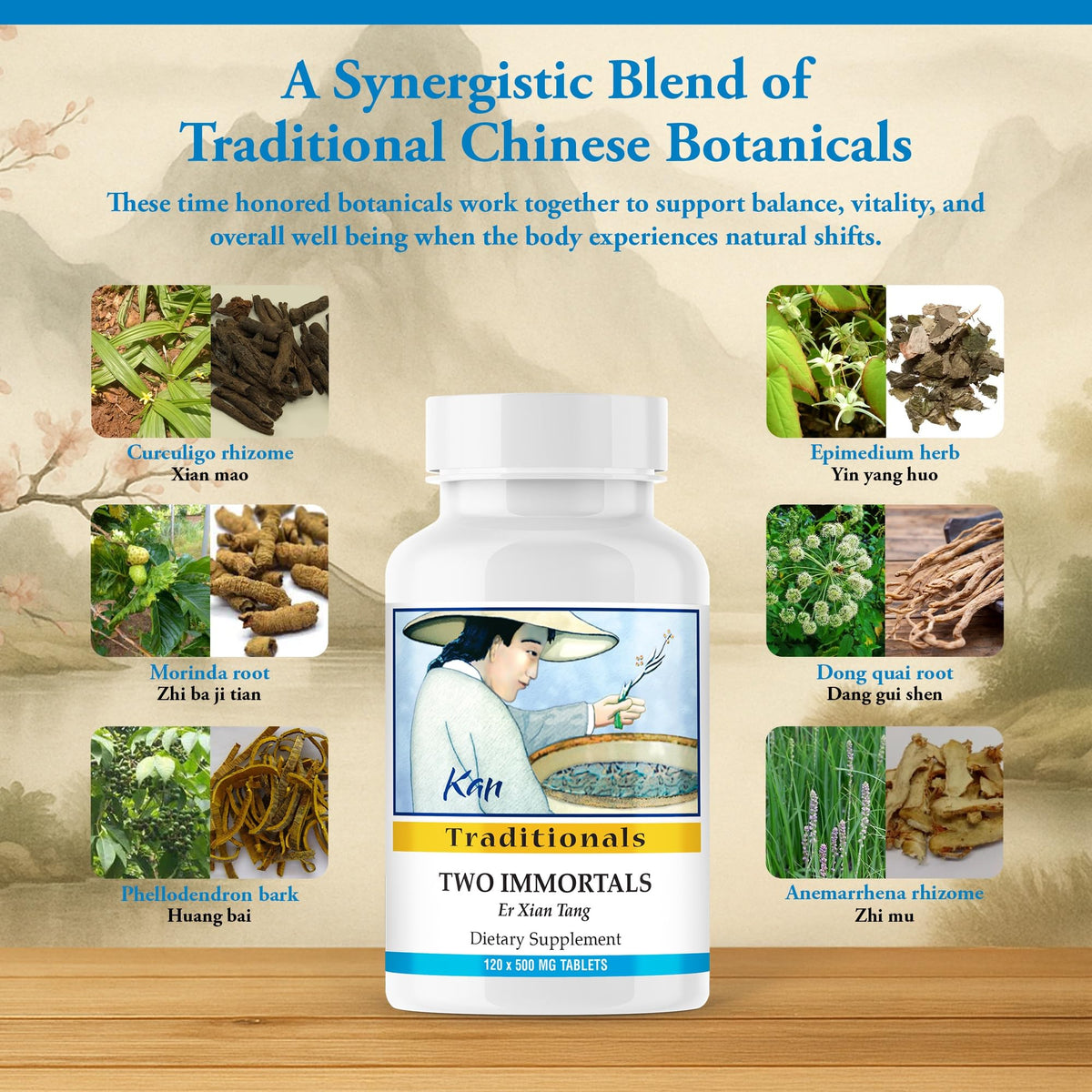 Kan Herb Company Two Immortals Herbal Formula - 120 Tablets - image 4