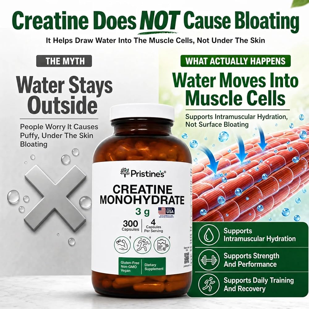 PRISTINE'S NSF Certified Creatine Monohydrate 3g - 300 Capsules - image 3