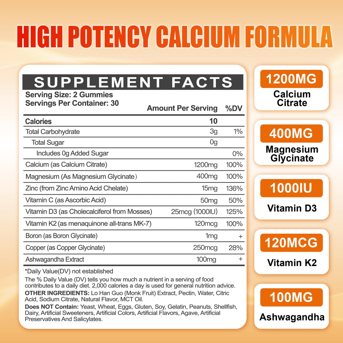 Maennyliy Calcium 1200 mg with Vitamin D3 Gummies - 120 Count - image 2