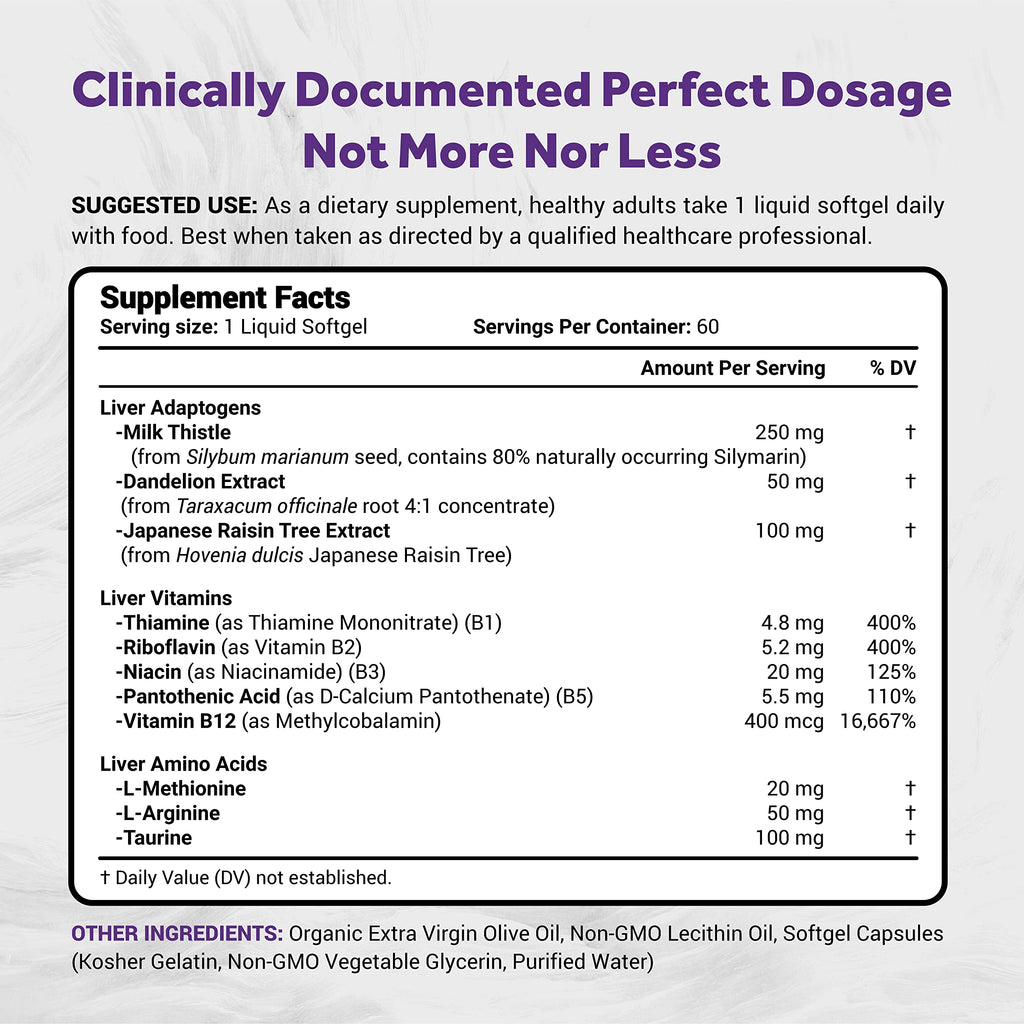 Naturalis Silymarin Milk Thistle 1300mg Enhanced with B Complex