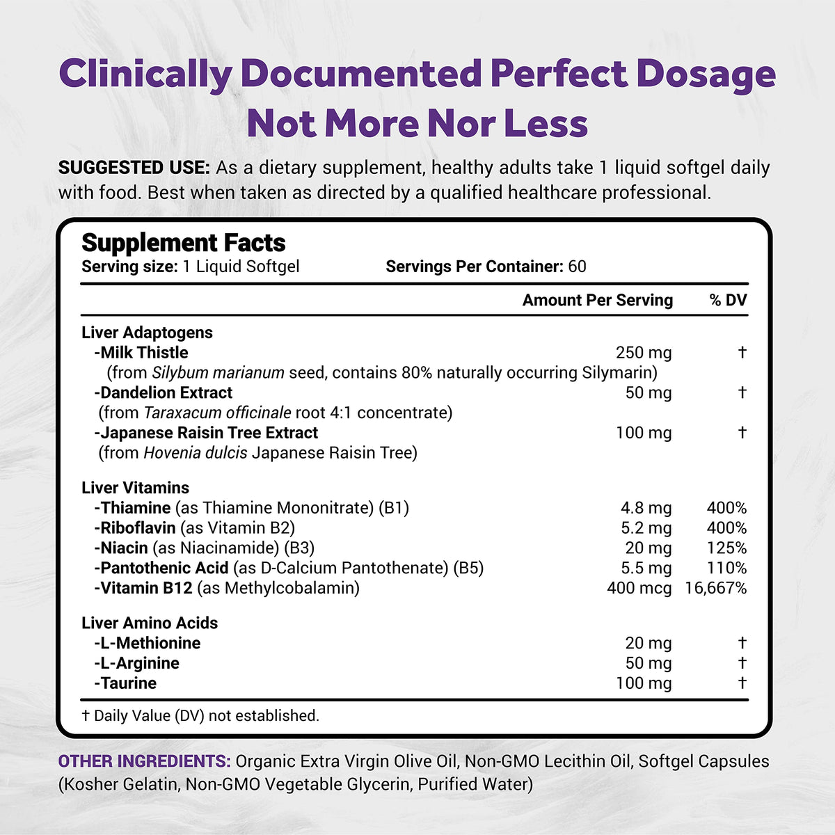 Naturalis Silymarin Milk Thistle 1300mg Enhanced with B Complex
