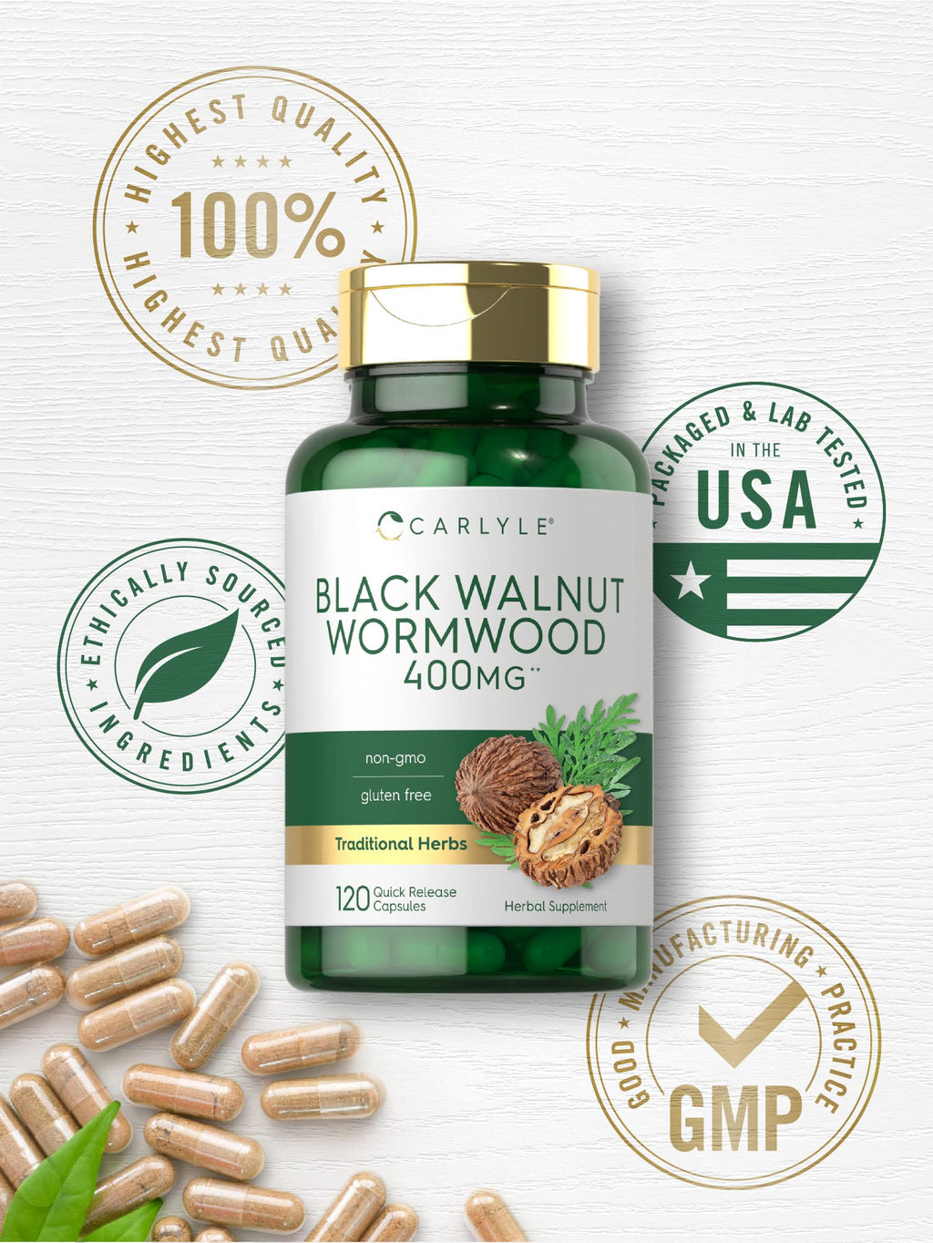 Carlyle Wormwood Black Walnut Herbal Complex - 120 Capsules - image 5