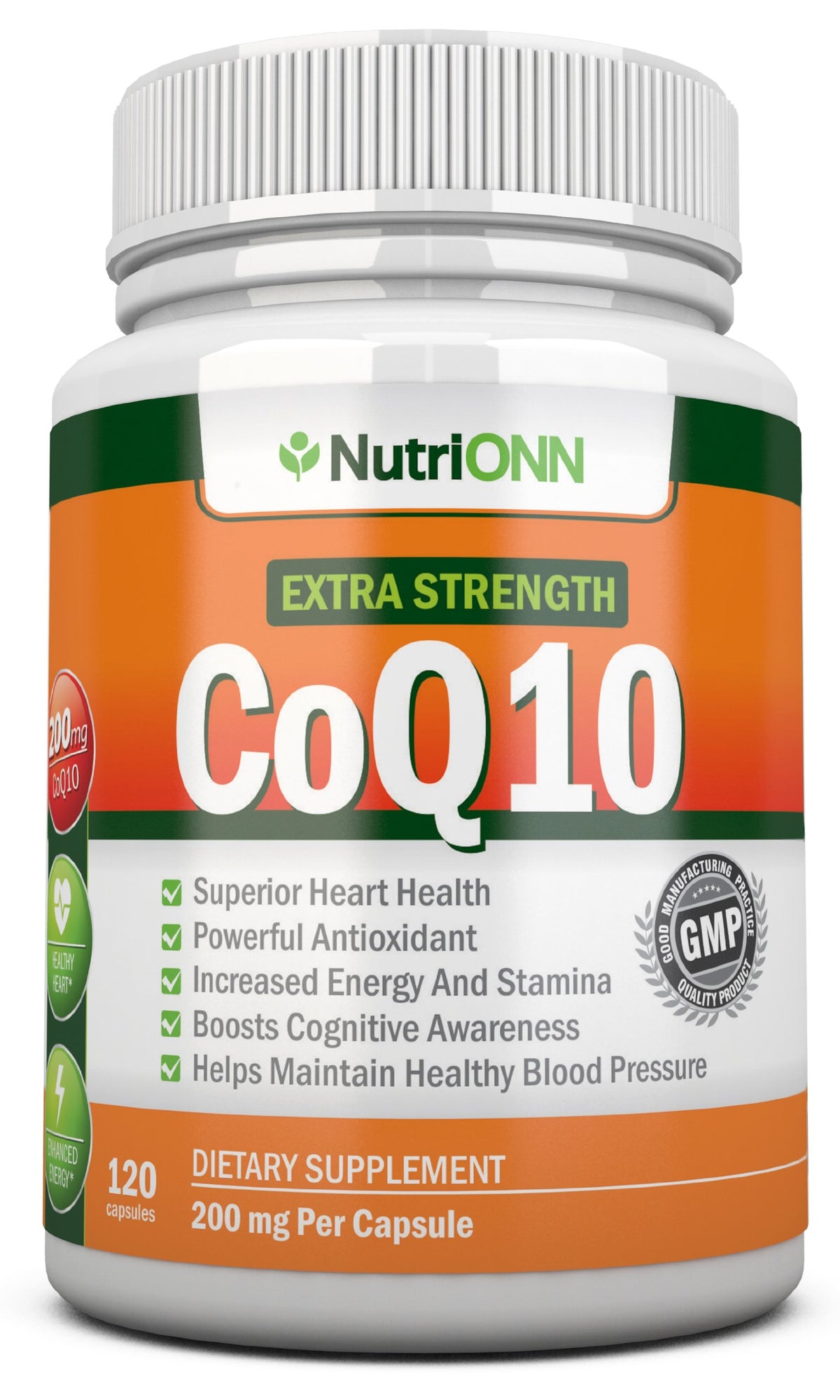 NutriONN CoQ10 200mg Extra Strength - 120 Capsules