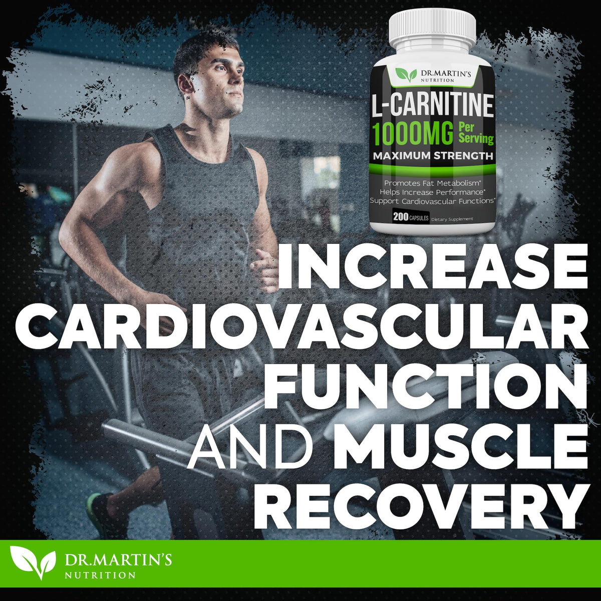 DR. MARTIN'S NUTRITION L-Carnitine 1000mg Energy Support - 200 Capsules - image 3