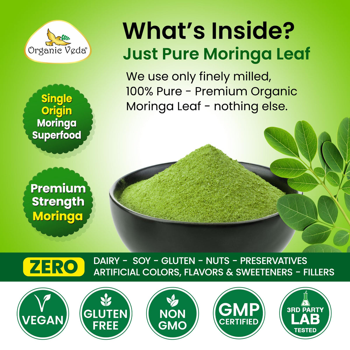 Organic Veda Moringa Powder - 16 oz - image 2