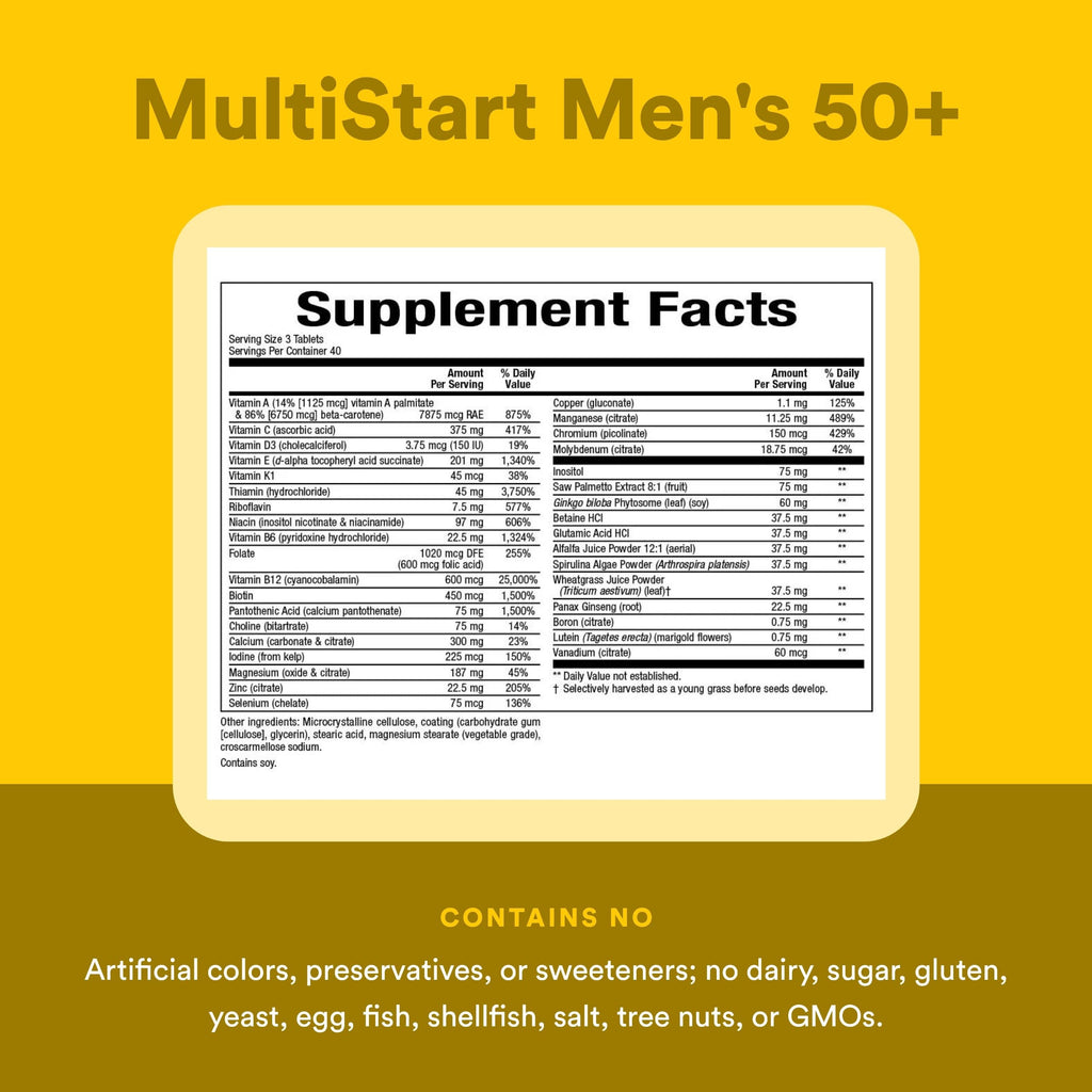 Natural Factors Men's 50+ MultiStart Daily Multivitamin - 120 Tablets - image 4