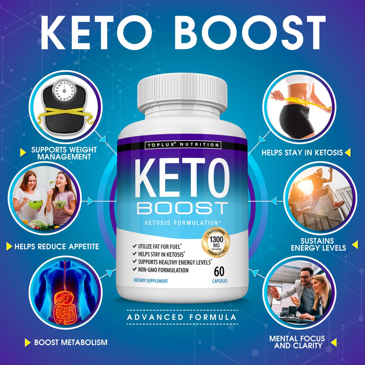 Toplux Keto Boost Diet Pills Ketones Supplement - 120 Capsules - image 2