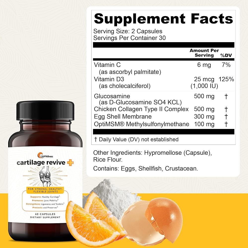 UpWellness Cartilage Revive + Joint Support Supplement for Men