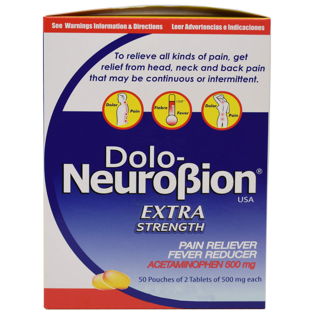Neurobion Dolo Pain Reliever & Fever Reducer Extra Strength - 100 Tablets - image 4