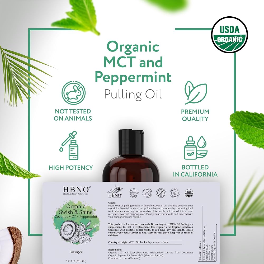 HBNO Swish & Shine Organic MCT + Peppermint Pulling Oil - 8 oz - image 4