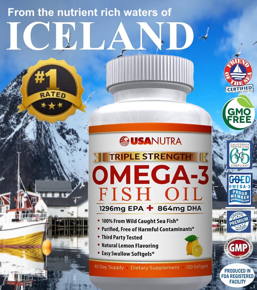 USANUTRA Triple Strength Omega-3 Fish Oil 3600mg - 120 Softgels - image 5