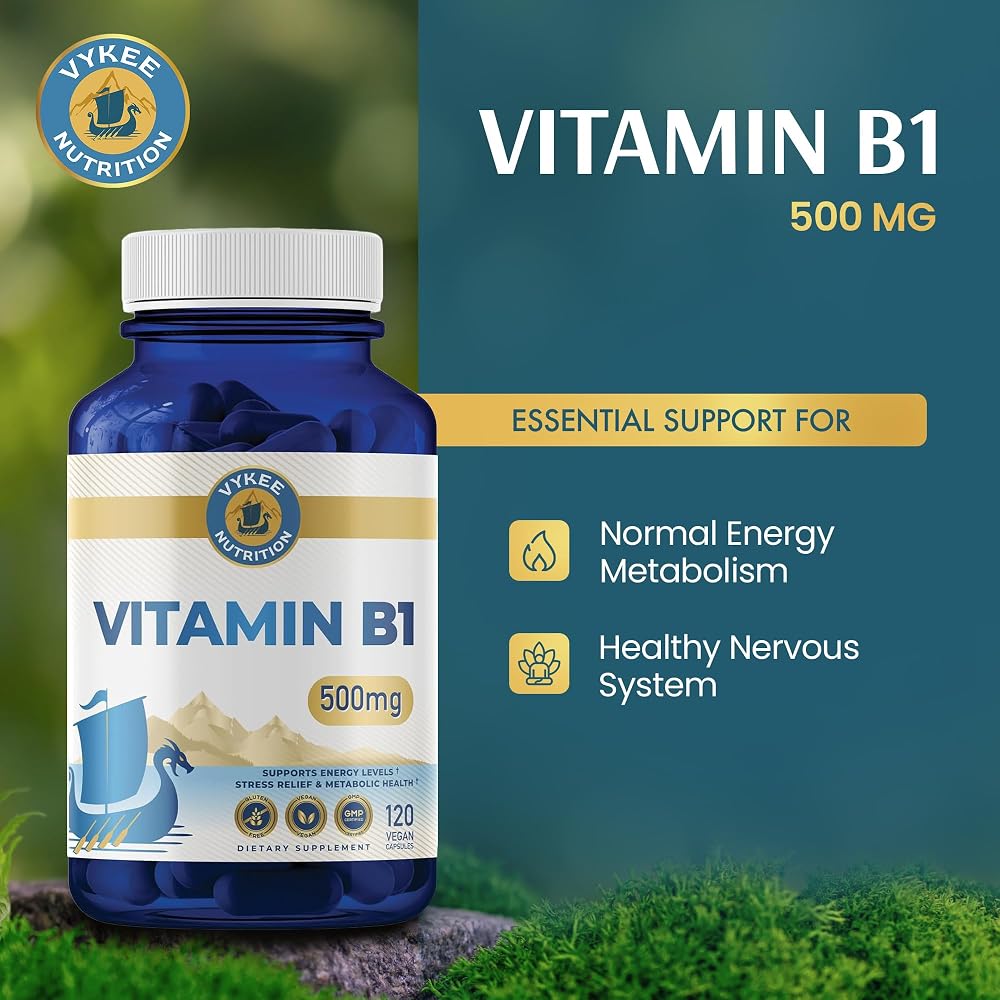 Vykee Nutrition Vitamin B1 Thiamine 500 mg - 120 Capsules - image 2