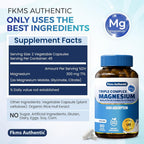 FKMS Authentic Triple Magnesium Complex 300mg for Sleep - 90 Capsules - image 5