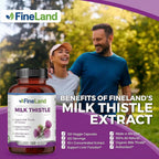 FineLand Milk Thistle Pills 50:1 Extract Liver Support - 120 Vegan Capsules - image 3