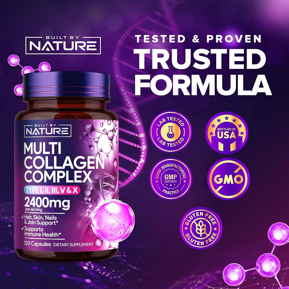 Built by Nature Multi Collagen Peptides Complex for Women - 120 Capsules - image 8