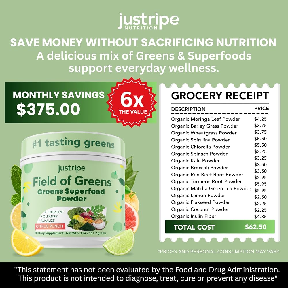 Just Ripe Nutrition Field of Greens Superfood Powder with Organic