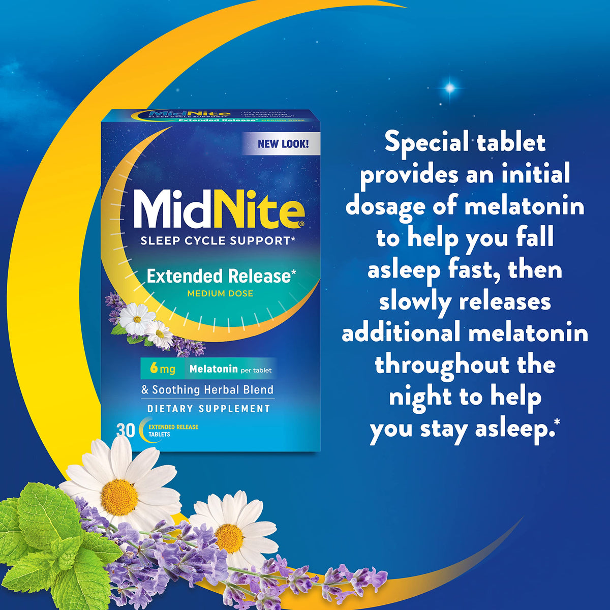 MidNite Extended Release Melatonin 6 mg Sleep Aid - 30 Tablets - image 5