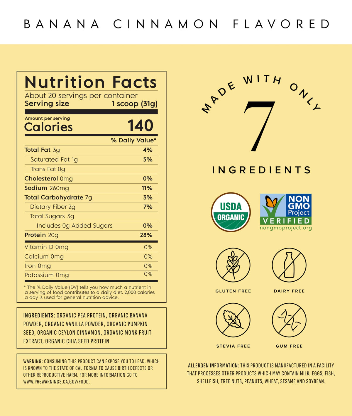 Truvani Organic Plant Based Protein Powder