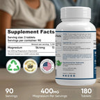 SAFECASTLE Magnesium Glycinate 400 mg - 180 Tablets - image 9