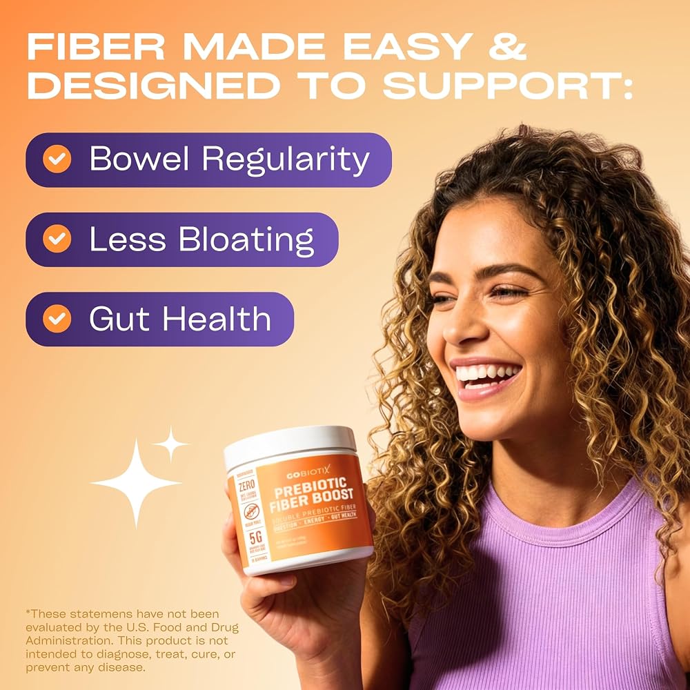 GOBIOTIX Fiber Supplement Powder with Prebiotics - 35 Servings - image 3