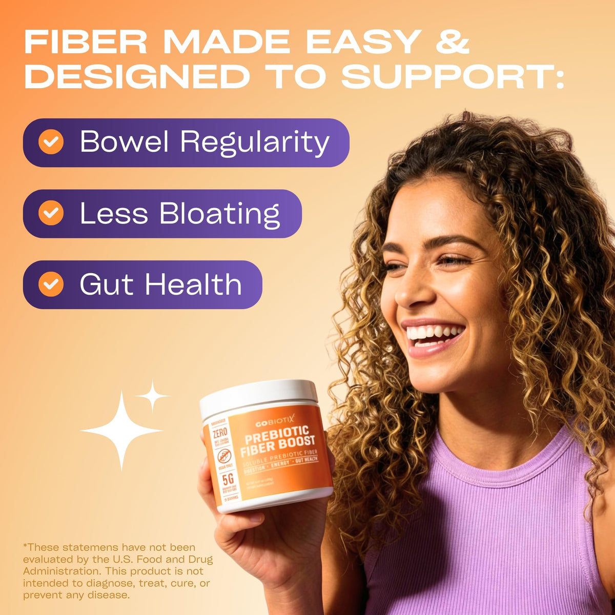 GOBIOTIX Fiber Supplement Powder with Prebiotics - 35 Servings - image 3