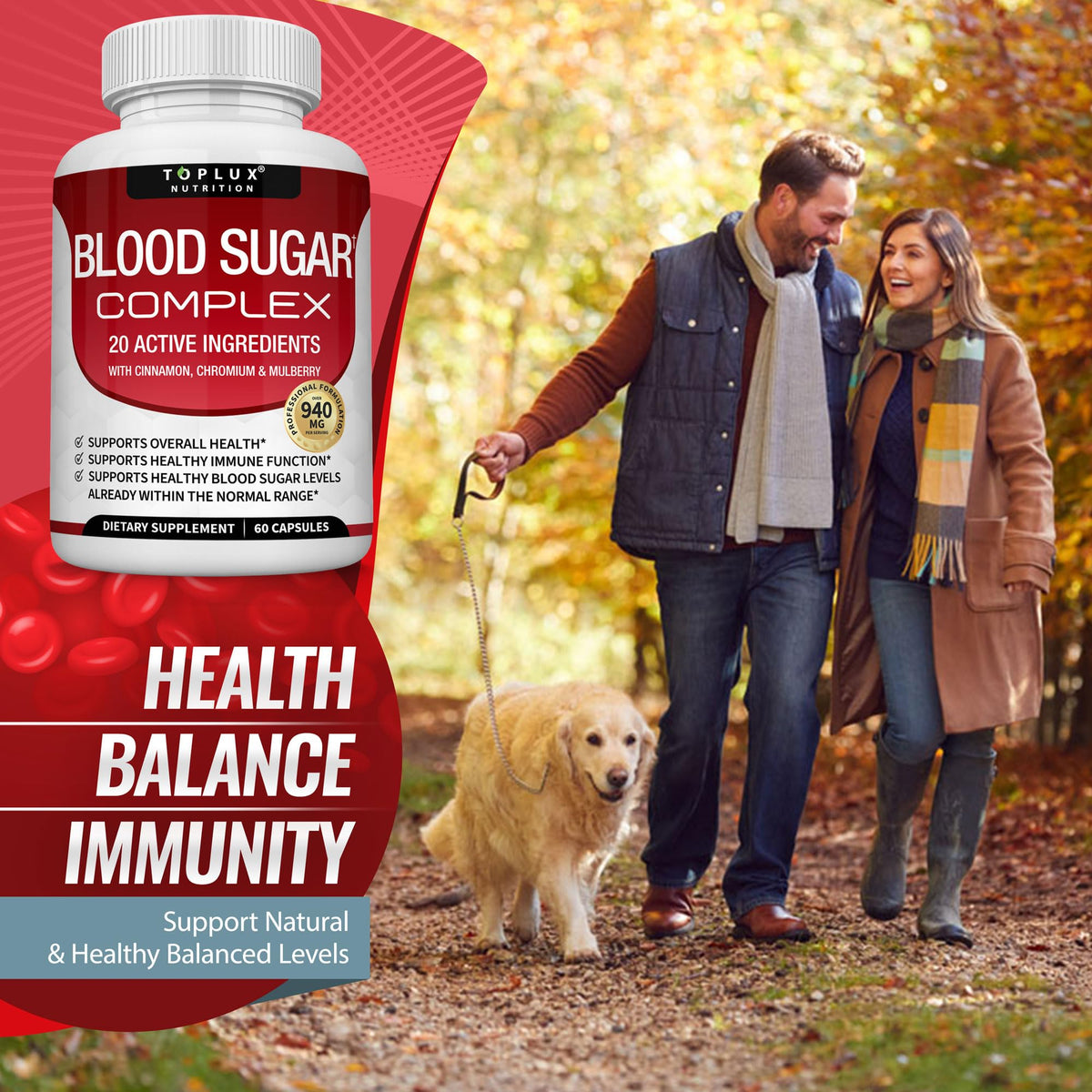Toplux Blood Sugar Complex Supplement - 60 Capsules - image 6