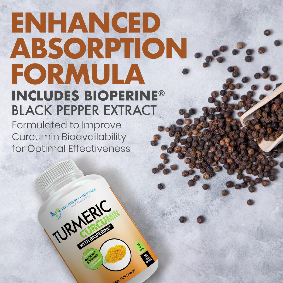 Doctor Recommended Supplements Turmeric Curcumin 750mg - 180 Vegetarian Capsules - image 5