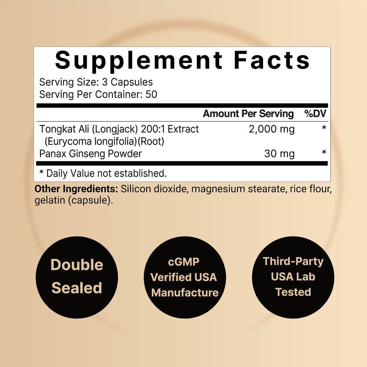 NatureBell Tongkat Ali 200:1 Extract for Energy & Stamina - 300 Capsules - image 2