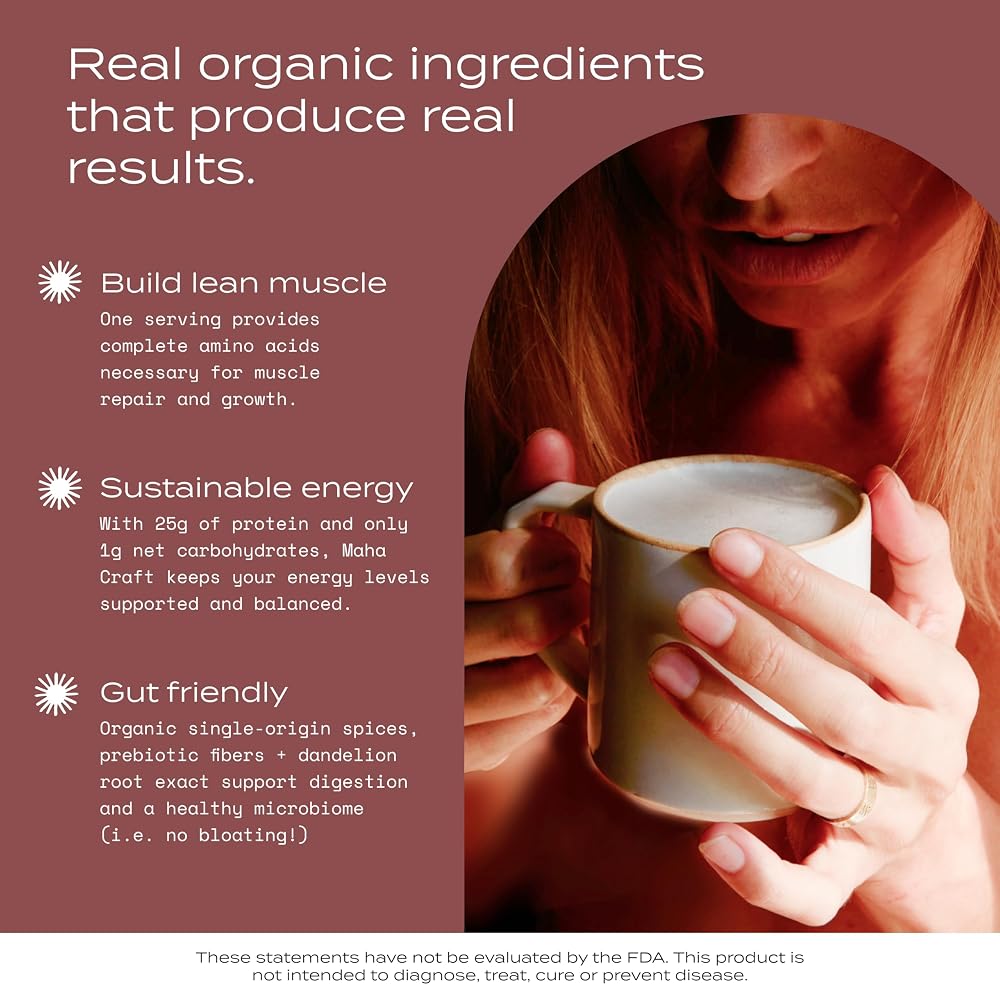 Maha Craft Plant-Based Protein Powder Vanilla Spice - 15 Servings - image 3