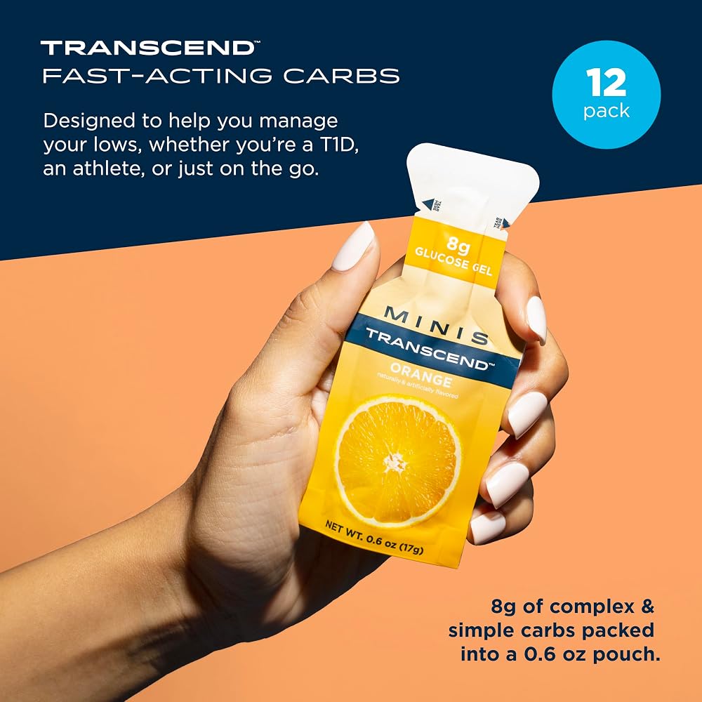 Transcend Foods Mini Orange Gel (.6 oz) Fast-Acting Carb Gel