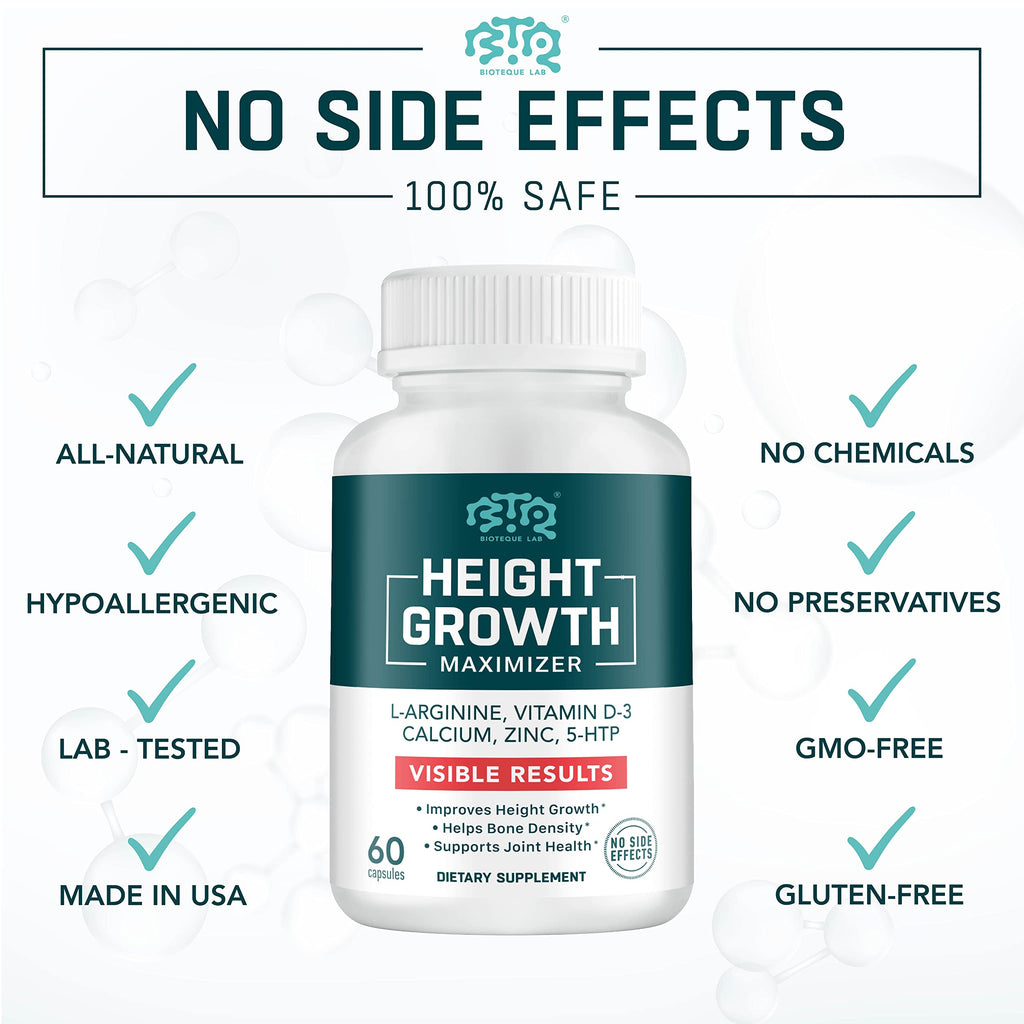 BTQ BIOTEQUE LAB Height Growth Maximizer Calcium Vitamin D3 Zinc - 60 Capsules - image 5