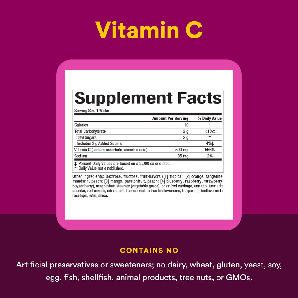 Natural Factors Kids Chewable Vitamin C 500 mg Wafers