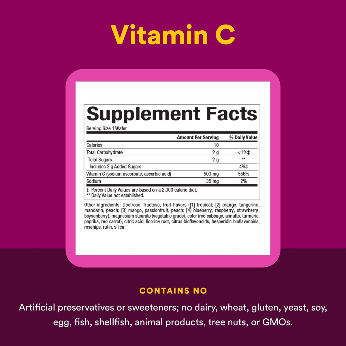 Natural Factors Kids Chewable Vitamin C 500 mg Wafers