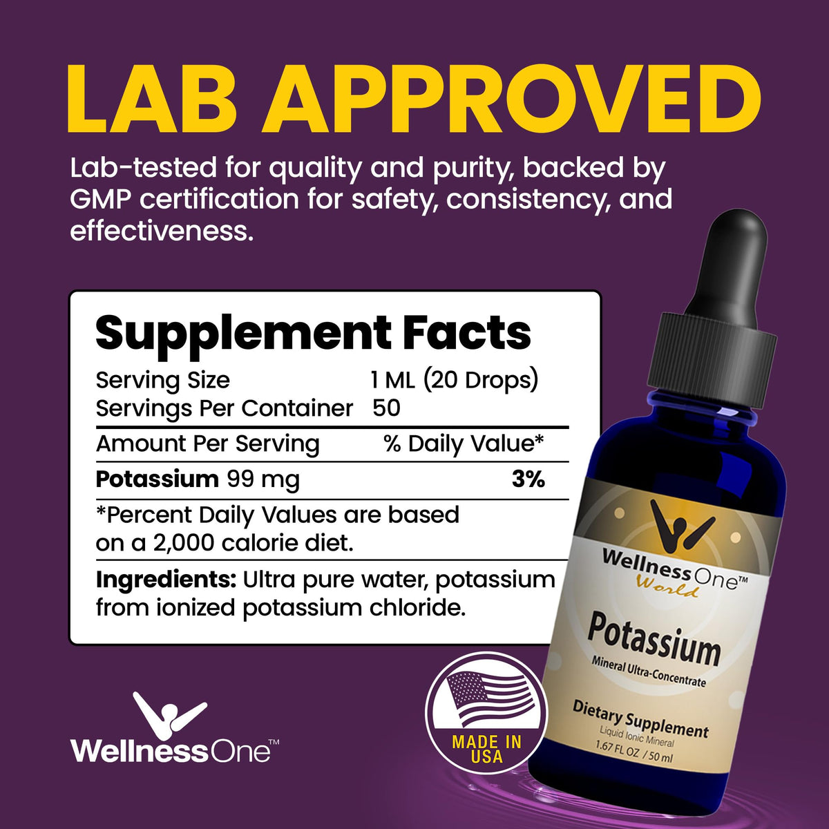 WellnessOne Ionic Potassium Supplement Drops - 1.67 fl oz - image 2